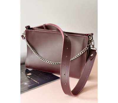 Жіноча шкіряна сумка Багет Бордовий Dekey (9094)