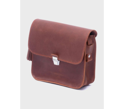 Шкіряна сумка Емма Коньяк Dekey (6613)