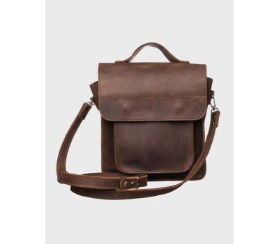Шкіряна сумка На магнітах Горіх Унісекс Dekey (6439)