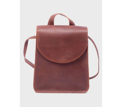 Жіночий шкіряна сумка-рюкзак Еліон Коньяк Dekey (6512)