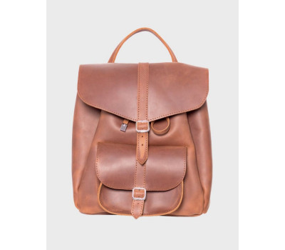Жіночий шкіряний рюкзак Коньяк Dekey (6467)
