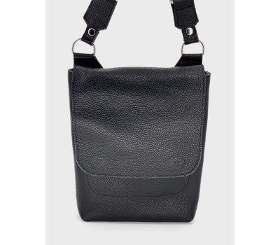 Чоловіча шкіряна сумка Вояж Чорний Флотар Dekey (7137)