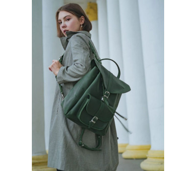Шкіряний рюкзак Зелений Dekey (6492)