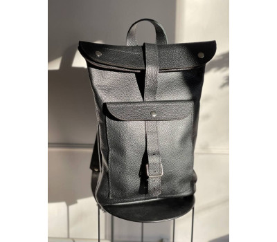 Шкіряний рюкзак Ріо Чорний Флотар Унісекс Dekey (9482)