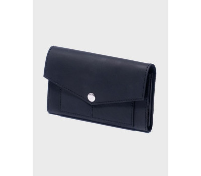 Жіночий шкіряний гаманець 17.0 Чорний Dekey (6999)