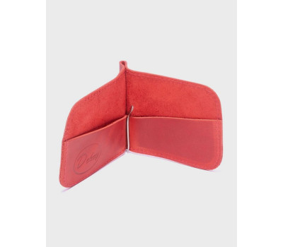 Жіночий шкіряний Затиск для грошей Червоний Dekey (6887)