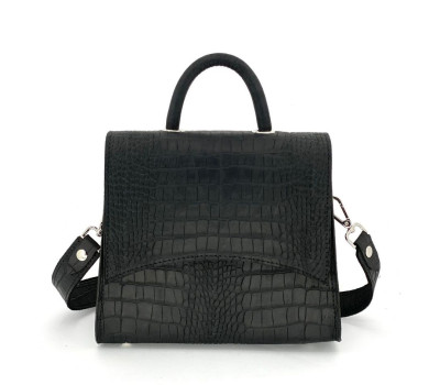 Жіноча шкіряна сумка Баланс Чорний Dekey (9459)