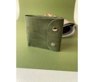 Шкіряний гаманець 11.5 Зелений Dekey (9099)