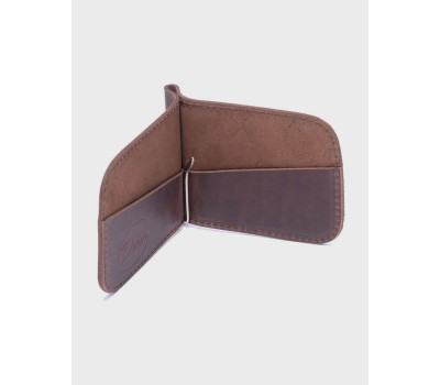 Чоловічий шкіряний Затиск для грошей Горіх Dekey (6890)