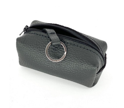 Шкіряна Ключниця На молнии Чорний Dekey (9187)