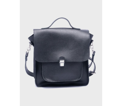 Жіноча шкіряна сумка Емануель Чорний Флотар Dekey (6459)