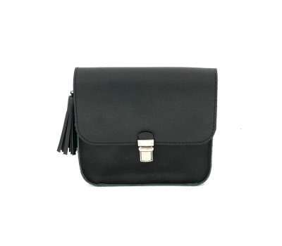 Жіноча шкіряна сумка Емма Плюс Чорний Dekey (6649)