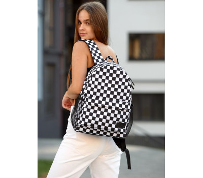 Жіночий рюкзак Sambag Brix PJT белый с принтом "Сhess"