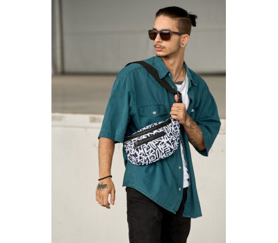 Велика чоловіча сумка на пояс бананка Sambag Tirso Max принт "Graphity"