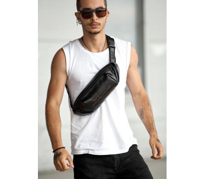 Чоловіча шкіряна сумка на пояс бананка Sambag Holster MSH з вашим гравіюванням