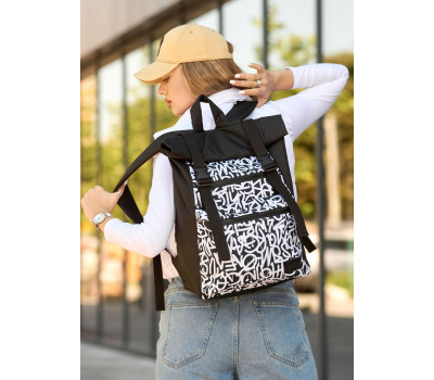 Женский рюкзак Sambag RollTop ZARD с принтом "Graphity"