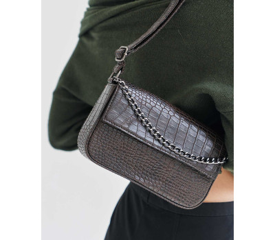 Женская сумка «Мона» шоколадный кроко WeLassie