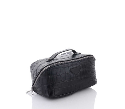 Жіноча косметичка «Паула» чорний крокодил WeLassie