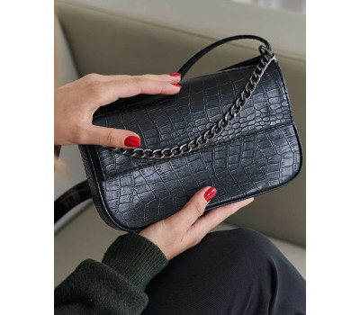 Женская сумка «Мона» черный кроко WeLassie