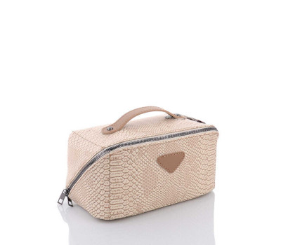 Жіноча косметичка «Паула» бежева рептілія WeLassie