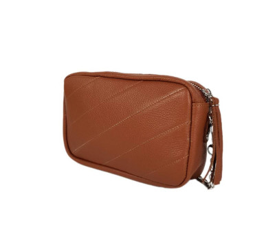 Сумка-барсетка "МІА" натуральна шкіра, гончарна глина флотар