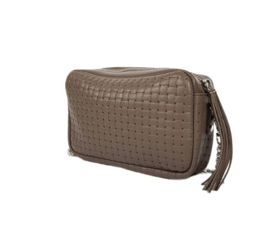 Сумка-барсетка "МІА" натуральна шкіра, капучіно флотар