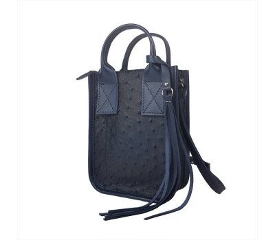 Сумка жіноча"Амелі" натуральна страусіна шкіра, чорний колір