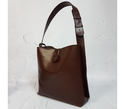 Сумка-шопер "Барбара" натуральна шкіра, кон'ячна матова