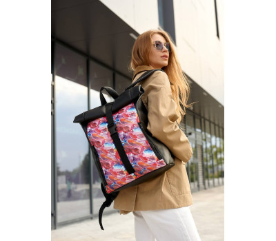 Женский рюкзак Sambag RollTop One принт "Kvarel"