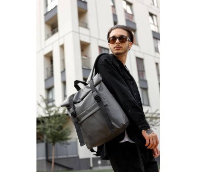 Чоловічий рюкзак ролл Sambag  RollTop Milton графітовий