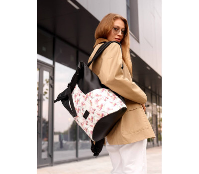 Женский рюкзак ролл Sambag  RollTop X  принт "Flowers"