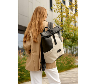 Женский рюкзак ролл Sambag  RollTop X черно-серый