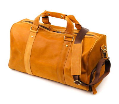 Містка дорожня сумка з натуральної вінтажної шкіри Vintage 22140 Світло-коричнева