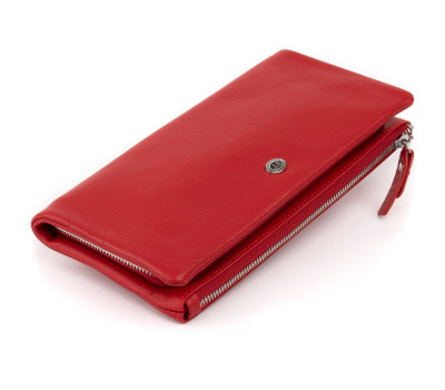 Гаманець-клатч зі шкіри з кишенею для мобільного ST Leather 19315 Червоний