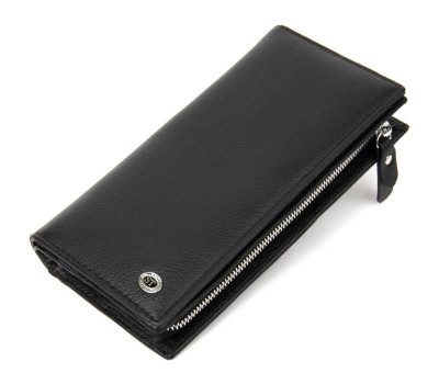 Практичний шкіряний гаманець-клатч ST Leather 19371 Чорний