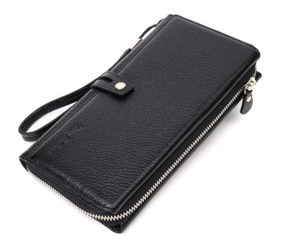 Місткий клатч з двома блоками для кредитних карток з натуральної шкіри Tony Bellucci 21984 Чорний
