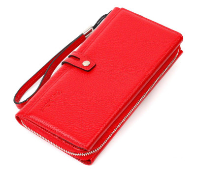 Яскравий жіночий клатч з двома блоками для кредитних карток з натуральної шкіри Tony Bellucci 21985 Червоний