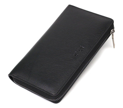 Удобный мужской клатч с одним отделением из натуральной кожи BOND 22031 Черный