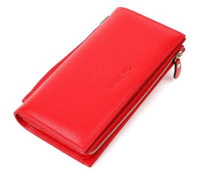 Модний жіночий клатч з блоком для кредитних карток з натуральної шкіри Tony Bellucci 22034 Червоний