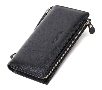 Практичний жіночий клатч з блоком для кредитних карток з натуральної шкіри Tony Bellucci 22033 Чорний