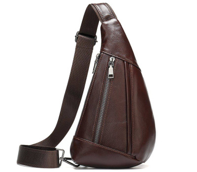 Чоловіча сумка-слінг шкіряна 14737 Vintage Коричнева