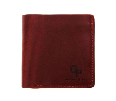 Портмоне Lettera з монетницею, бордове Grande Pelle 537161