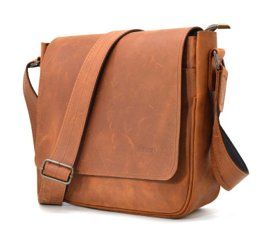 Мужская кожаная сумка через плечо RB-0002-3md TARWA коньячная