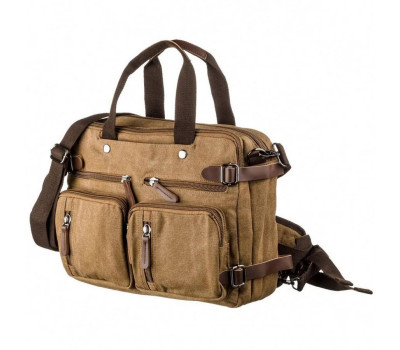 Сумка трансформер із канвас, пісочна John McDee JD2015С велика