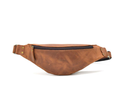 Шкіряна сумка бананка кінська шкіра коньячна TARWA RB-455-3md