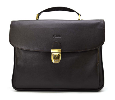 Кожаный мужской портфель на два отделения TARWA GC-2067-4lx коричневый