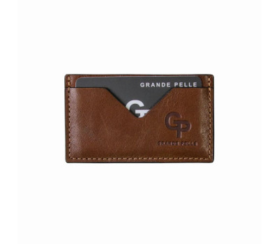 Кардхолдер Grande Pelle 300623 теракотова шкіра гладка