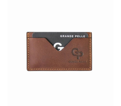Кардхолдер Grande Pelle 300123 теракотова шкіра крейзі хорс