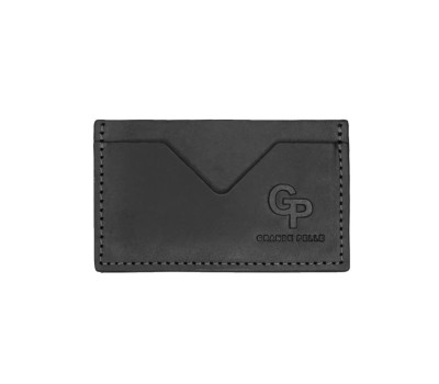 Кардхолдер Grande Pelle 300110 чорна шкіра крейзі хорс