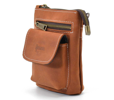 Маленька чоловіча сумка на пояс, через плече, на джинси руда TARWA RB-1350-3md